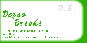 dezso briski business card